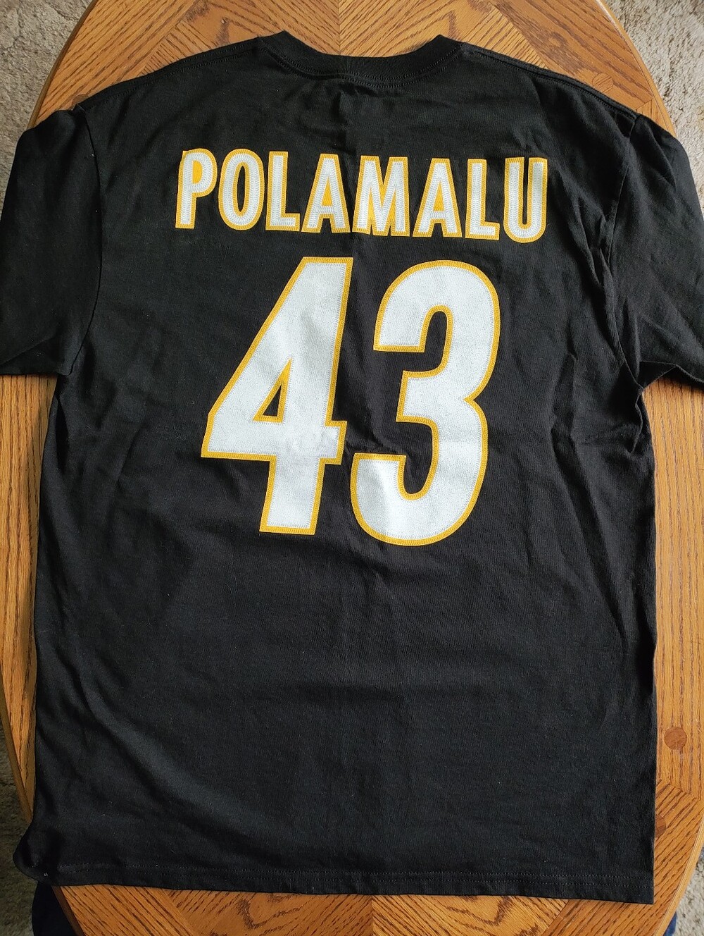 Troy Polamalu #43 Pittsburgh Steelers NFL Team Apparel Shirt Size L Black USED